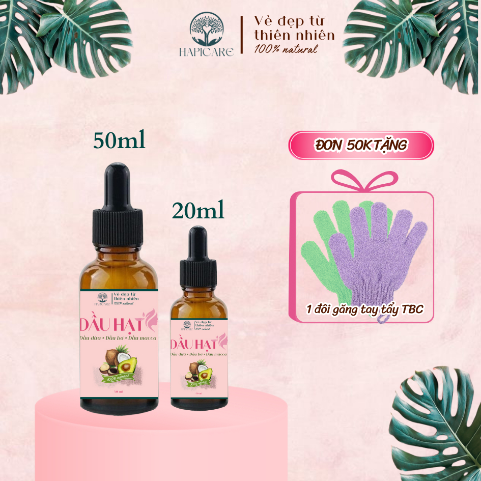 Dầu Hạt Dưỡng Ẩm - 100% nguyên chất - Dầu dừa, Dầu bơ, Dầu Macca