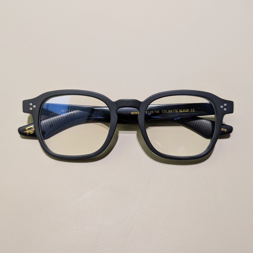 Gọng kính Moscot Momza NYC COL.MATE BLACK -  dáng soft square acetate size 49-23-148 - Fusuma Optica