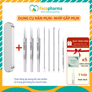  Dụng cụ nặn mụn cao cấp Facoha nhíp gắp mụn giúp lấy nhân mụn nặn mụn đầu đen thép không gỉ an toàn cho da CN019 