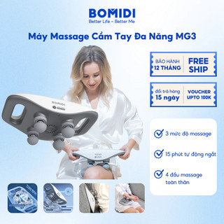  Máy Massage Cầm Tay 4 Đầu - Máy Massage 4 Đầu Silicon Bomidi MG3-3 Chế Độ - Bảo hành 12 tháng 