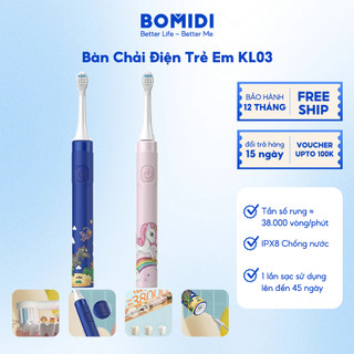  Bàn Chải Trẻ Em BOMIDI KL03-Bàn Chải IPX8 Chống Thấm Nước Sạc Một Lần Dùng Lâu Dài. 