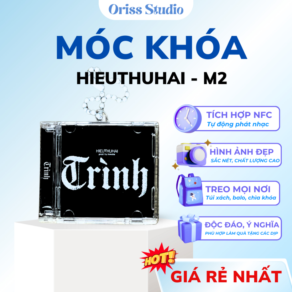 MÓC KHÓA MINI CD NFC PHÁT NHẠC SPOTIFY/YOUTUBE – "TRÌNH" HIEUTHUHAI | MẪU 2 CÓ SẴN
