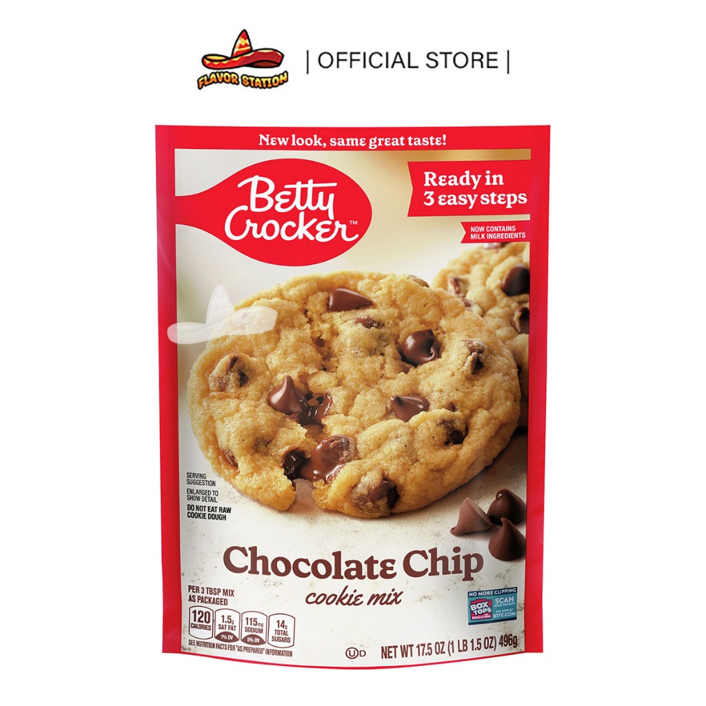 Bột Pha Sẵn Làm Bánh Quy Vụn Socola Cookie Pha Sẵn Betty Crocker Chocolate Chip Cookie Mix, Gói 496g