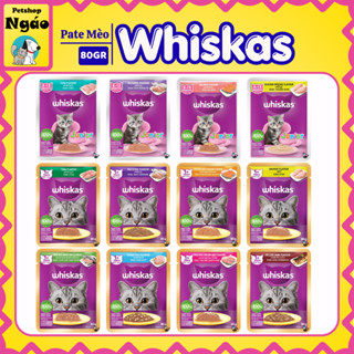 Pate WHISKAS Nội Địa 80g - Thức Ăn Cho Mèo Con & Mèo Trưởng Thành, Đa Dạng Hương Vị, Giàu Dinh Dưỡng