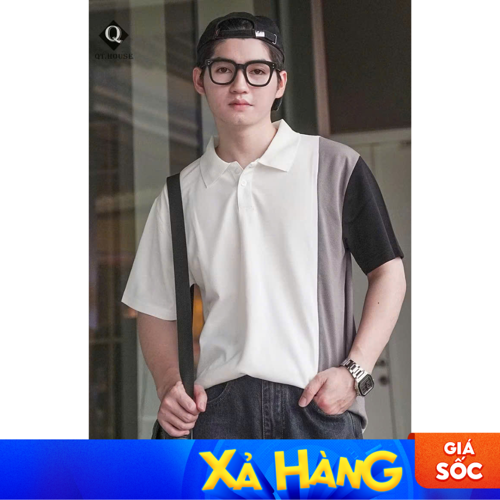 [Xả kho]  Áo thun polo nam Qthouse cổ bẻ form regular trơn vải cá sấu TC