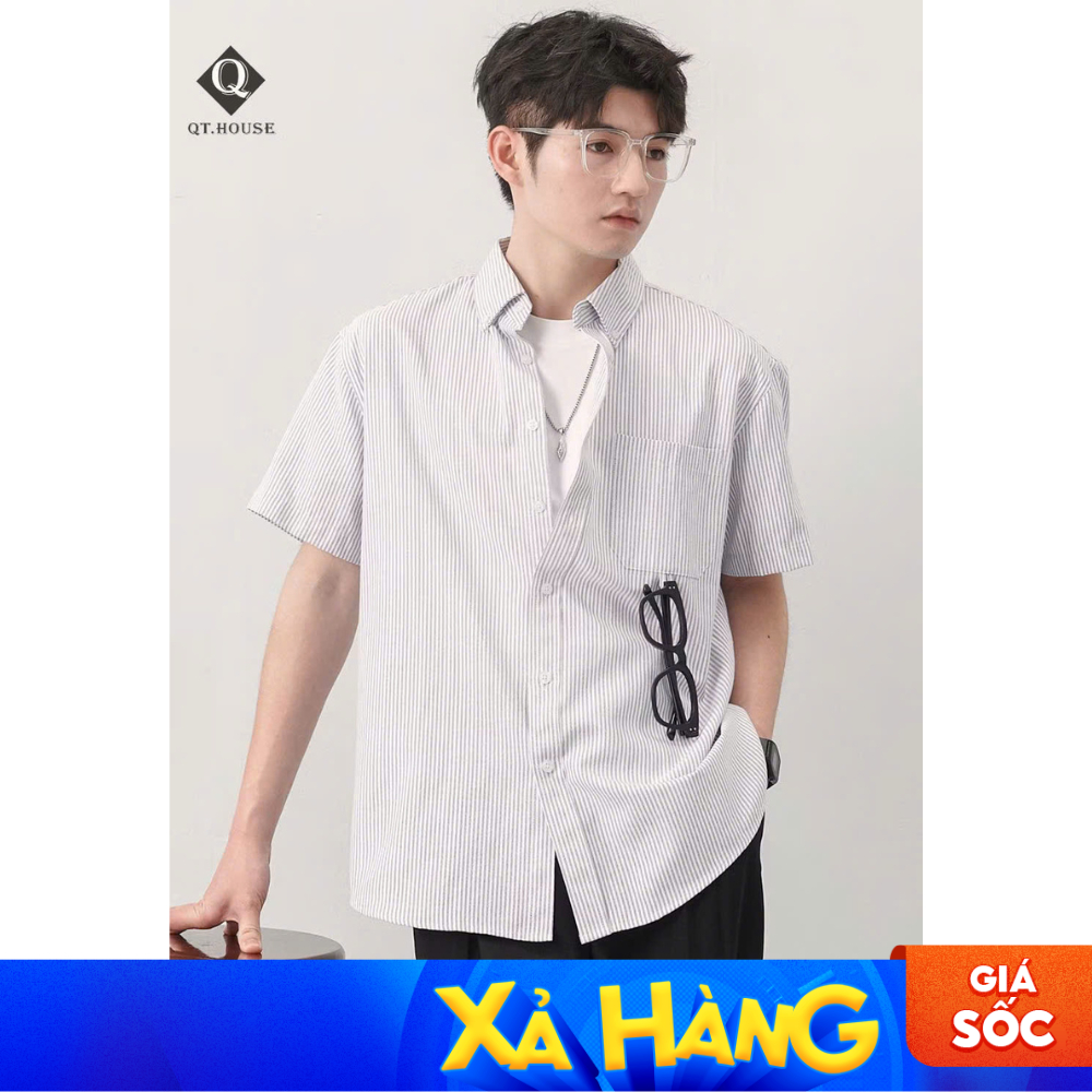 [Xả kho] Áo Sơ Mi Oxford Ngắn Tay Nam QTHOUSE Form Regular Fit Cộc Tay Form Rộng SMN04