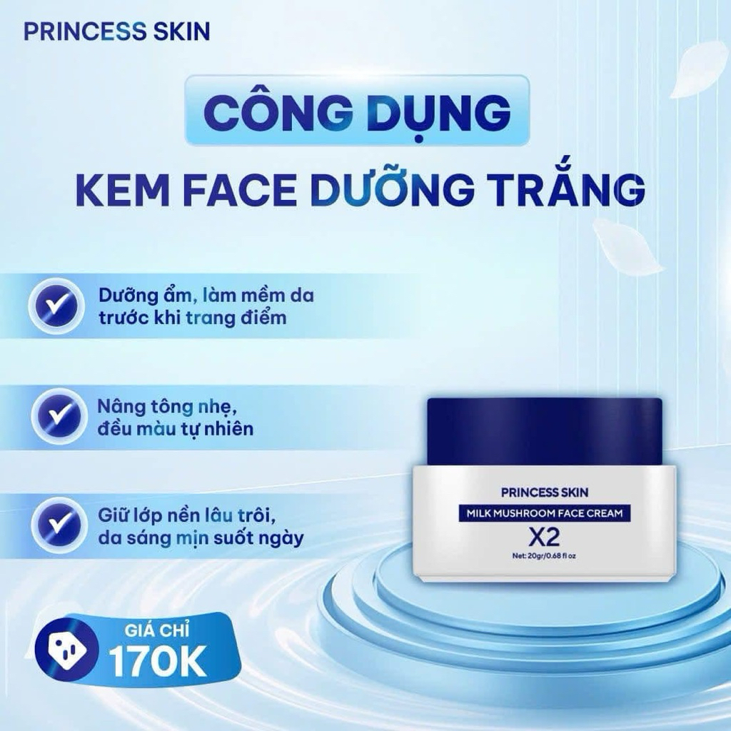 Kem nấm sữa x2 (Kem ngày)