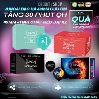 Bao cao su Siêu mỏng JUNCAI 001 Spearmint Hương bạc hà Nhiều gel Hộp 10 bao size 49mm