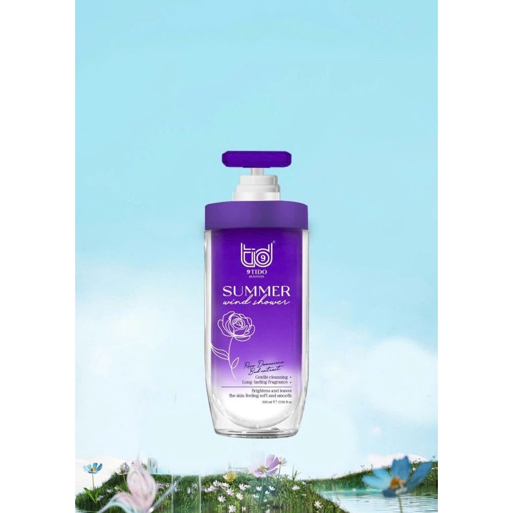 SỮA TẮM CHAI TÍM 9TIDO - SUMMER WIND SHOWER 500ML.