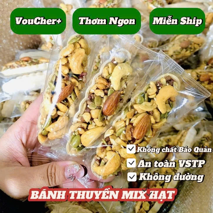 [Miễn ship] 1kg bánh thuyền mix hạt dinh dưỡng healthy, không đường, ăn kiêng, giảm cân