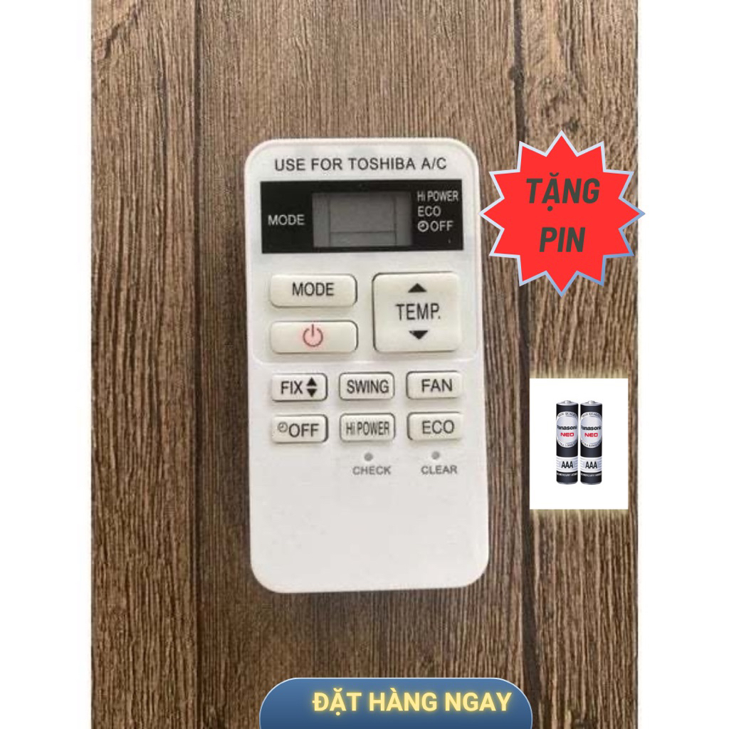 Remote máy lạnh TOSHIBA, remote TOSHIBA, điều khiển điều hoà TOSHIBA (tặng kèm pin)pin)