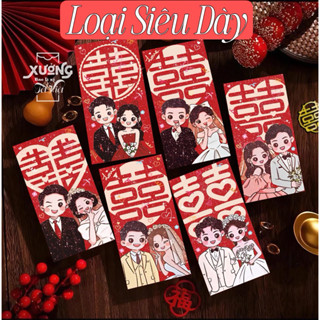   SIÊU DÀY  Bộ 6 Bao Lì Xì Đám Cưới Đám Hỏi Bưng Quả Bê Tráp Cô Dâu Chú Rể Sang Trọng Phong Cách Hàn Quốc 