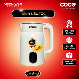  Ấm Đun Nước Siêu Tốc 3L Shrap SH-38 2 Lớp Giữ Nhiệt Tự Động Ngắt An Toàn 