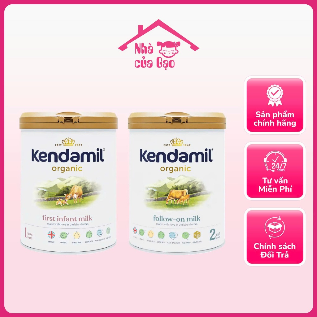 [Chính Hãng] Sữa Kendamil Organic Anh Quốc Số 1 & Số 2 800g - Phát Triển Toàn Diện Cho Bé | Nhà Của 