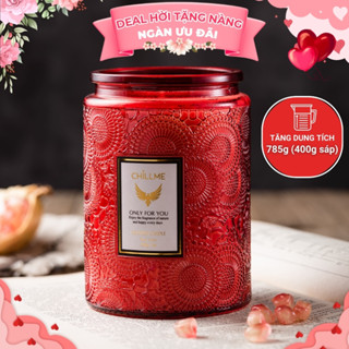 Nến thơm tinh dầu size L Chillme 785g sáp đậu nành không khói hương thơm thư giãn nhẹ nhàng