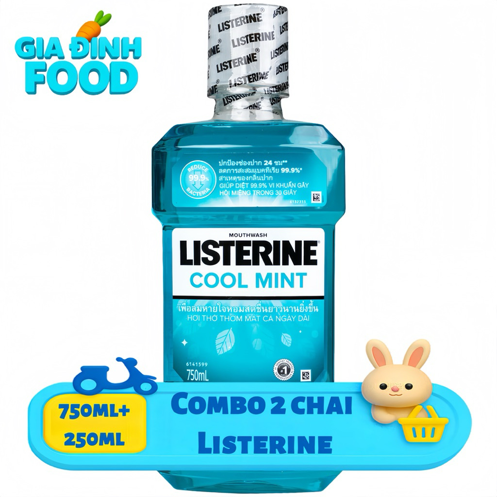 Combo 2 chai LISTERINE 750ml & 250ml