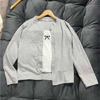  Thời Trang 2025 - Set Áo Khoác Cardigan Trơn Nhiều Màu Mix Áo 2 Dây Bún Thêu Nơ Phong Cách Hiện Đại Cho Bạn Nữ 