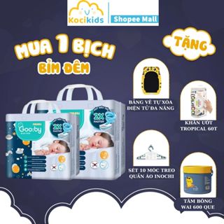   Combo quà 1 bịch  Tã bỉm Gooby Premium - Bỉm đêm siêu mỏng mềm mại chống tràn đủ size cho bé 4-30KG 