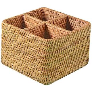 Giỏ Mây Nhiều Ngăn KINGBAMBOO Đựng Đũa, Bút, Đồ Dùng, Trang Trí Nhà Cửa