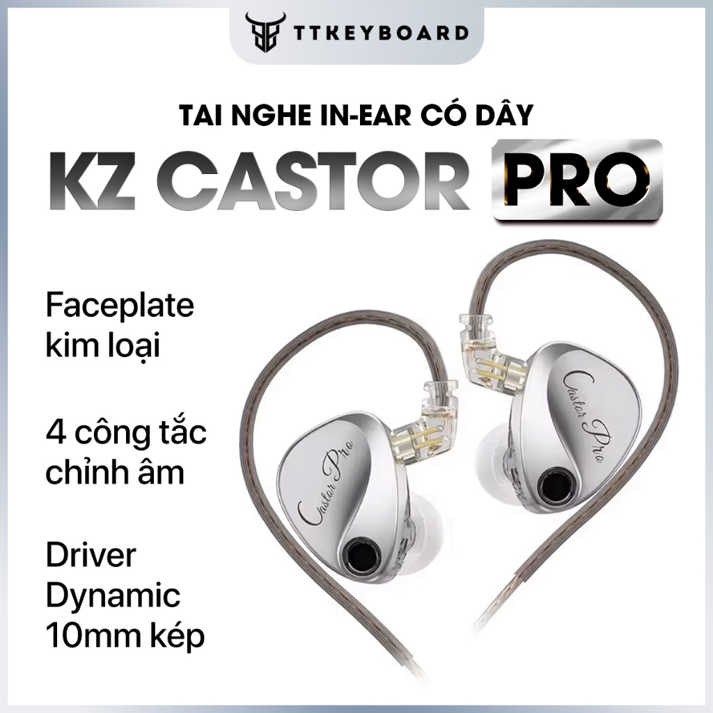 [HỎA TỐC] Tai Nghe Nhét Tai KZ Castor Và Castor Pro HIFI Dual Driver Dynamic Có 16 Chế Độ Chỉnh Âm | BigBuy360 - bigbuy360.vn