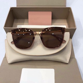 Kính mát nam nữ chống UV400 thiết kế mắt vuông dễ đeo màu sắc thời trang 602335 - Kính Mắt Trang Nâu