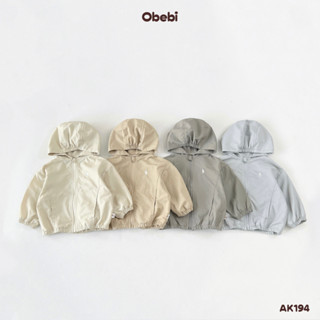 Áo Khoác Gió Mũ Bổ Túi Obebi Chống Tia UV CHo Bé Trai Bé Gái từ 8kg - 23kg AK194