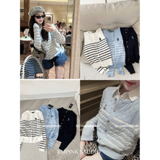 EMPINKSTUDIO / Áo len THÊU GẤU vặn thừng DÀY DẶN HÀNG QCCL1