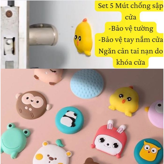 Mút dán chống cửa va đập , chống kẹp cửa hình thú cực kute TE5