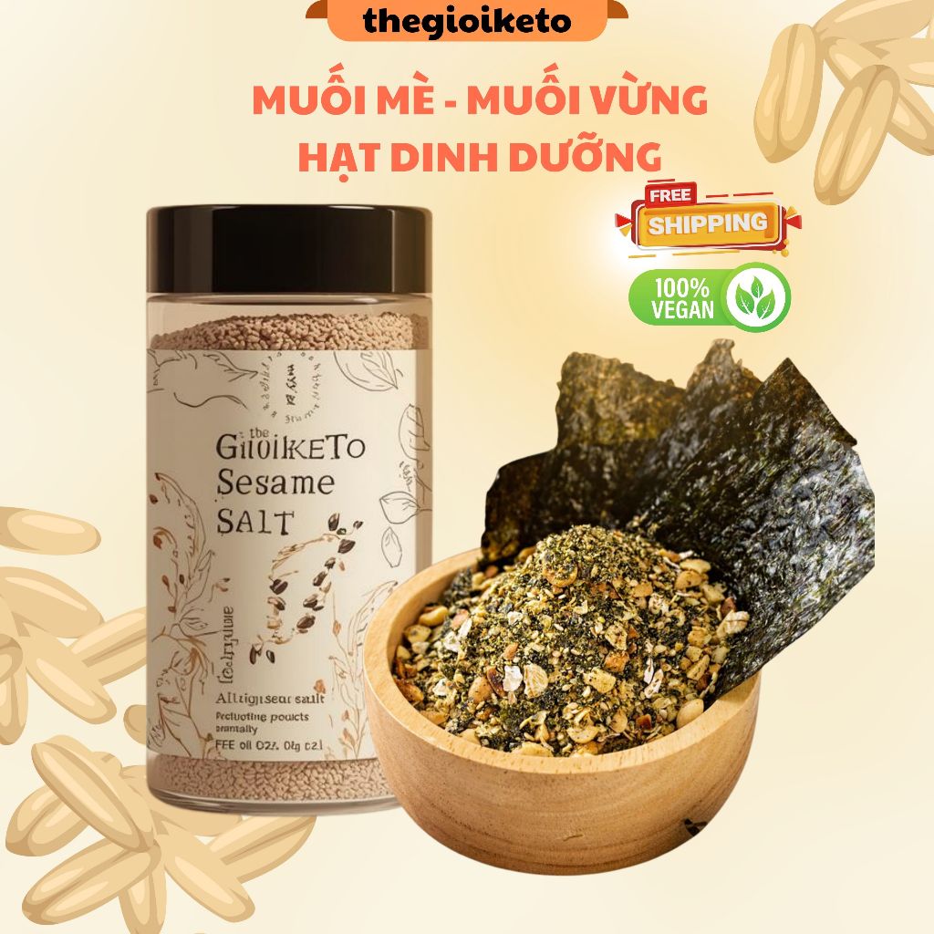 ( HỎA TỐC )Muối mè siêu hạt dinh dưỡng ( 400gr) healthy tốt cho sức khỏe  , thích hợp thuần chay vegan eatclean- keto
