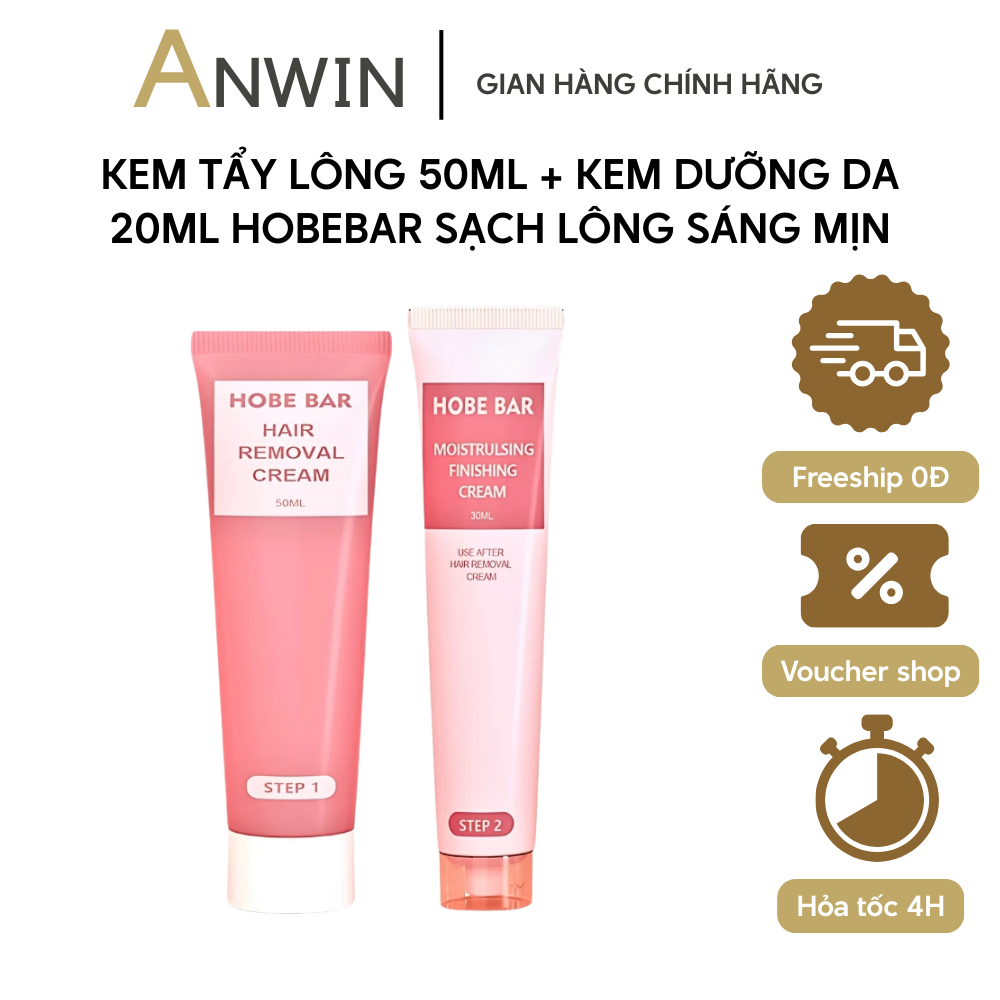 [Mua 1 Tặng 1] Kem Tẩy Lông HOBEBAR – Dịu Nhẹ Chiết Xuất Thực Vật, An Toàn Cho Da, Dùng Cho Nam Nữ (