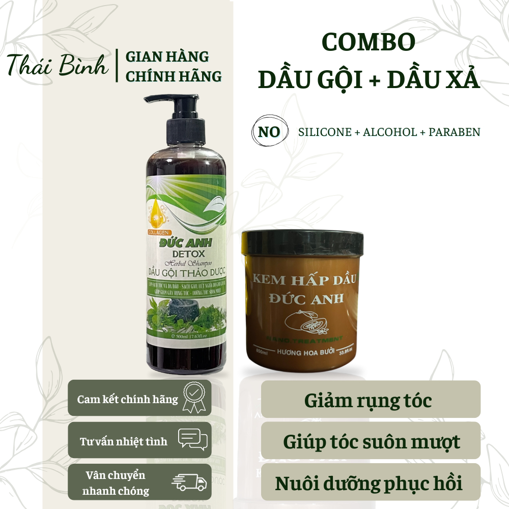 [Chính Hãng] COMBO Dầu Gội + Dầu Xả Đức Anh