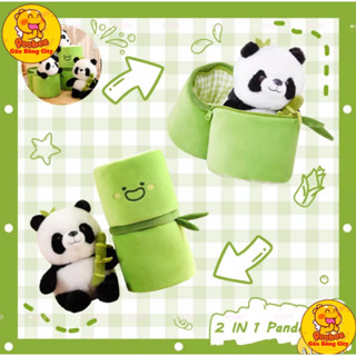  Gấu Bông Gấu Trúc Panda Trong Ống Tre 2 in 1 - Thú Nhồi Bông Gấu Trúc Ôm Cây Tre Cao Cấp 