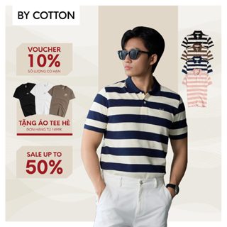 Áo Thun Polo Nam Cao Cấp Stripes Fox Vải Gân, Sợi Spandex Chống Nhăn Multi Color BY COTTON
