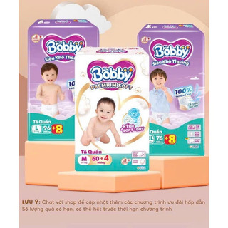  Bỉm tã quần Bobby Ultra+  Premium Soft  siêu tiết kiệm M96 L88 XL76 XXL70 Việt Nam 