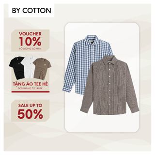 Áo Sơ Mi Nam By Cotton Cao Cấp Linen Caro Xanh Trắng & Caro Đen