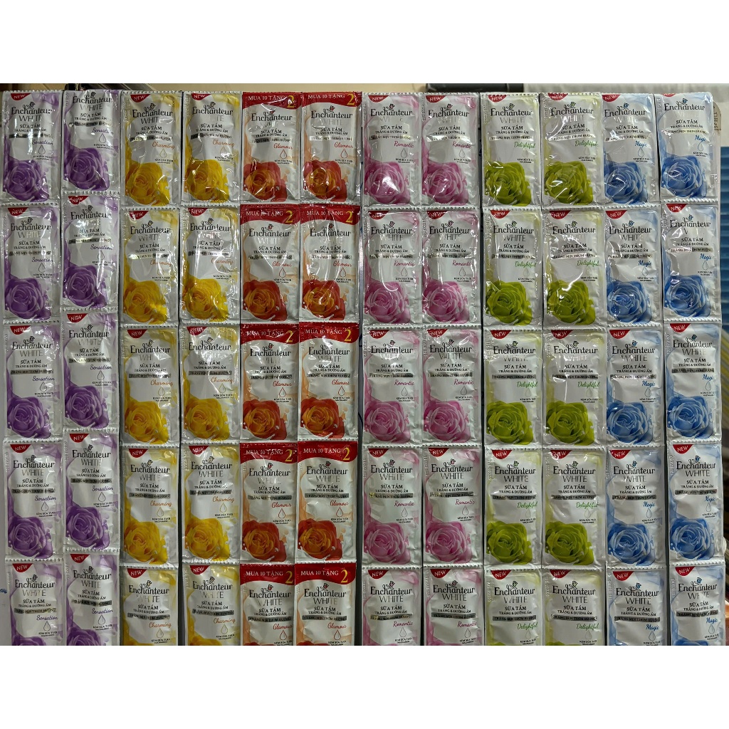 DÂY SỮA TẮM - DẦU GỘI - DẦU XẢ ENCHANTEUR (HÀNG CHUẨN ) - 1 Dây 10 Gói