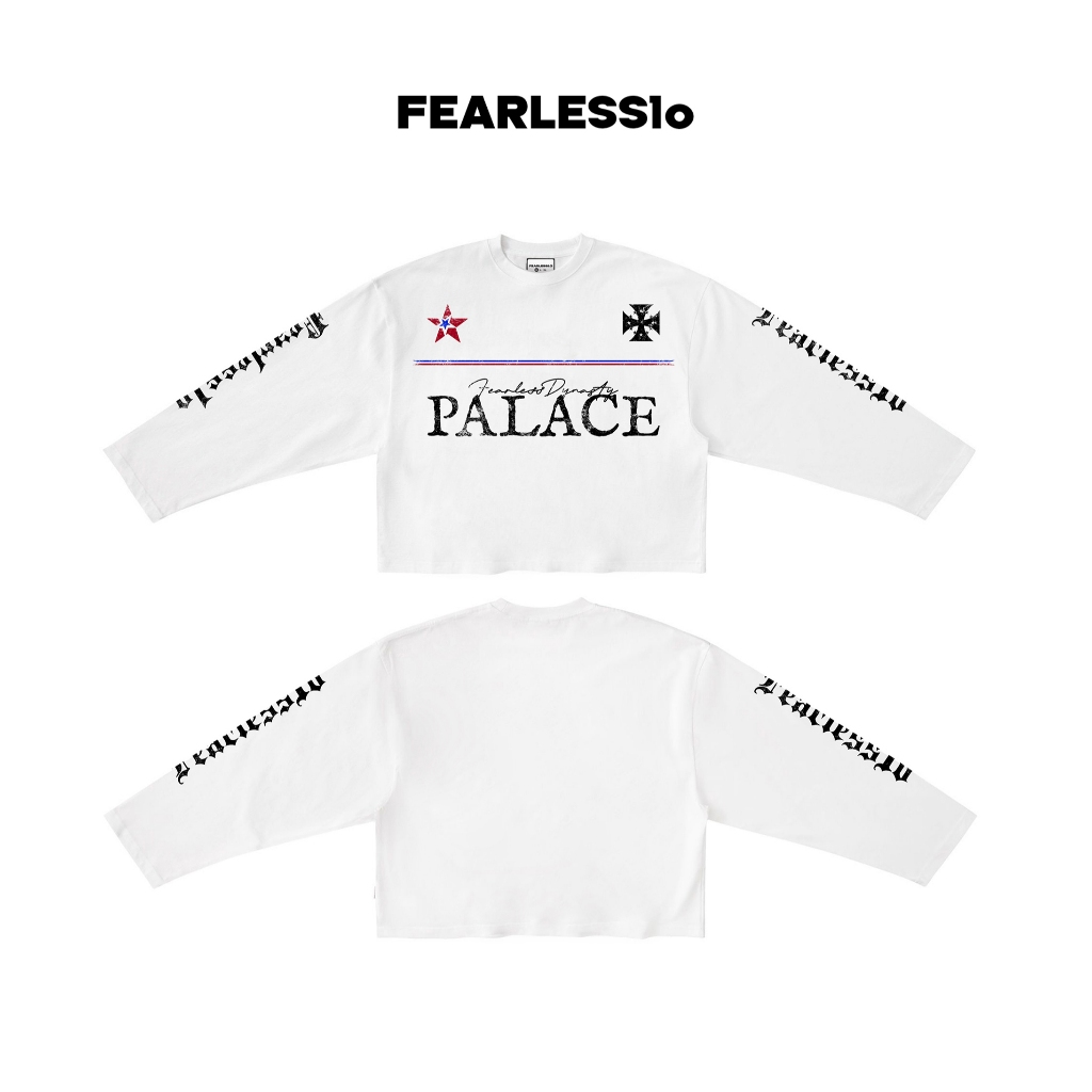Áo Long Sleeve  BOXY (Áo Thun Tay Dài) - Fearless Palace - White - FORM Boxy