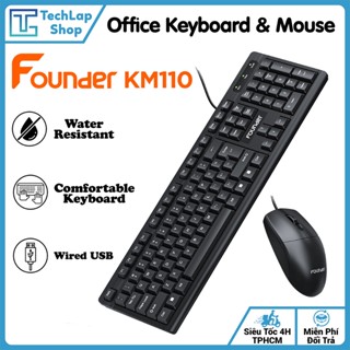  Bộ Bàn Phím Chuột Có Dây Founder KM110 - Gõ Êm Chuột Nhạy Chuyên Dùng Cho Văn Phòng & Học Tập 