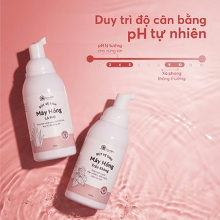 Bọt vệ sinh phụ nữ Mây Hồng Tạo Bọt Sẵn Sạch Thoáng Mềm Thơm Cỏ Mềm 150ml
