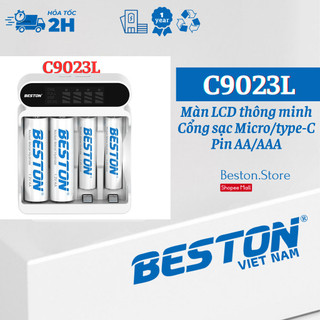  Combo sạc C9023L và pin 1.2V AA AAA - Sạc thông ming màn hình LCD - BESTON 