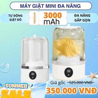 Máy giặt mini không dây sạc pin 3000mAh, máy giặt đồ lót, tất 2 chế độ bảo vệ sợi vải, tiện lợi mang đi du lịch
