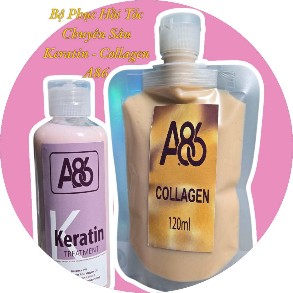 Bộ Phục Hồi Tóc Chuyên Sâu Keratin + Collagen A86 120ml Dùng Tại Nhà