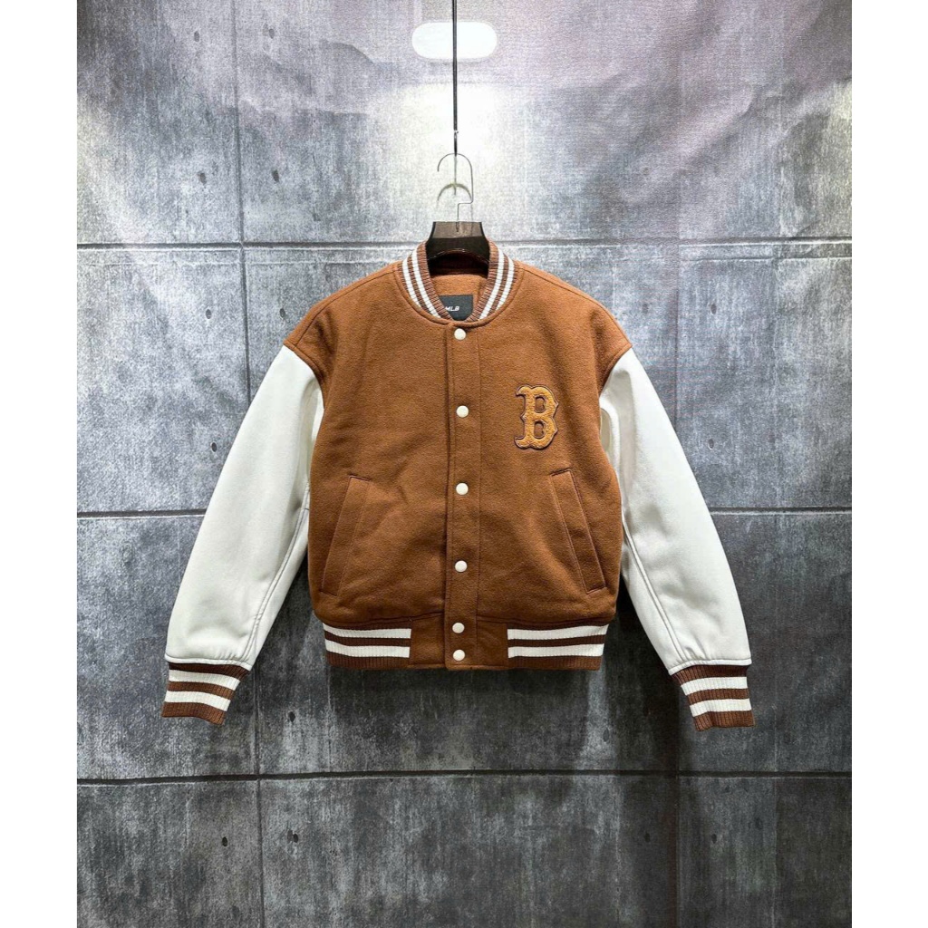 Áo Khoác Bomber MLB Wool Basic Sleeveless Varsity Jacket Top A3 3AJPV0634-43BRS Màu Nâu