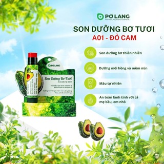  Son dưỡng môi Pơ Lang màu Đỏ Cam dưỡng môi từ trái bơ - A01 