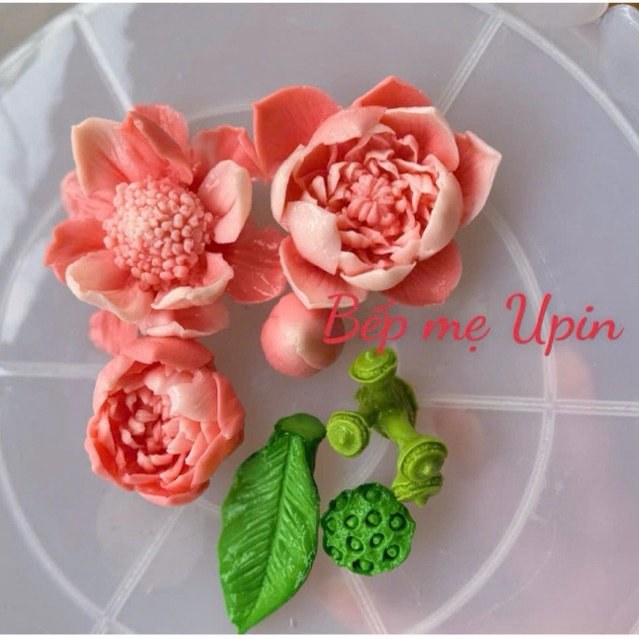 mã HSN7 khuôn silicon hoa sen sét 7 hoa sen lá sen đài sen kiểu mới HSN7