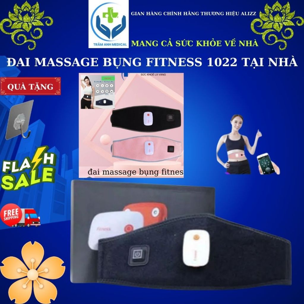 QUÀ TẶNG -FREESHIP +Đai Massge Bụng Fitness Đai Chườm Nóng Muối Ngải Cứu - máy massage lưng 3 chế độ