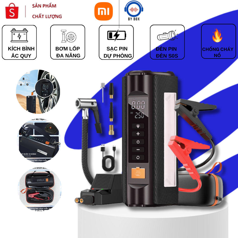 Kích Bình Ô Tô Đa Năng Xiaomi MICAR POW, Bơm Lốp Ô Tô 5IN1