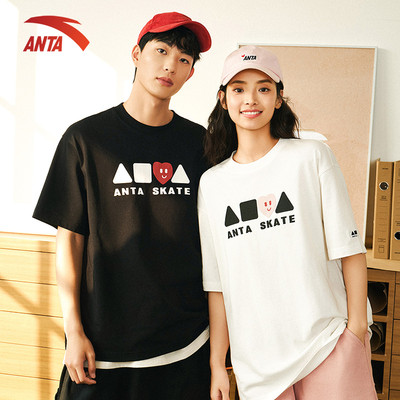 ANTA Nam nữ Skateboard Culture Áo thun Thời Trang Áo Phông Unisex Life Style form rộng rãi 1725B8101