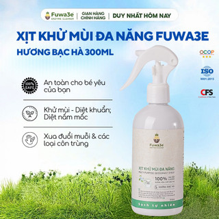 Xịt Khử Mùi Đa Năng Fuwa3e 300ml 100% Thiên Nhiên Enzyme Sinh Học Từ Dứa, Tinh Dầu Bạc Hà