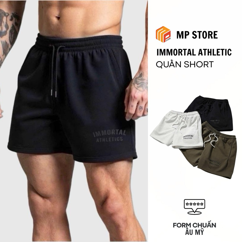 Quần Short Thể Thao Nam IMMORTAL 6inch Form Chuẩn Vải Da Cá Cao Cấp 2025
